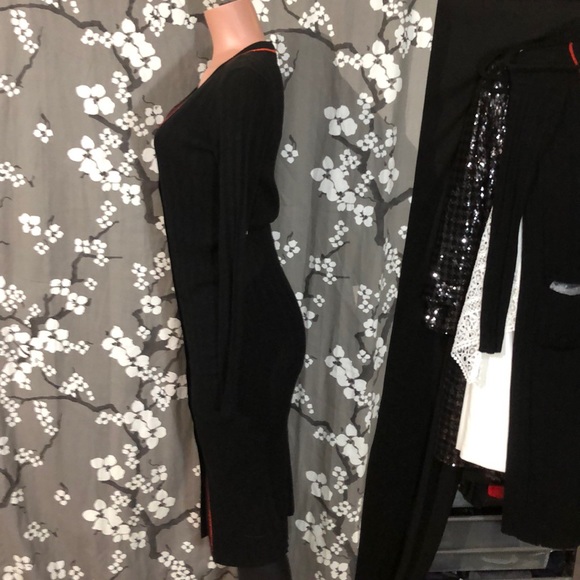 NWT JUICY COUTURE Black Duster Sweater Coat Jacket - Picture 6 of 8